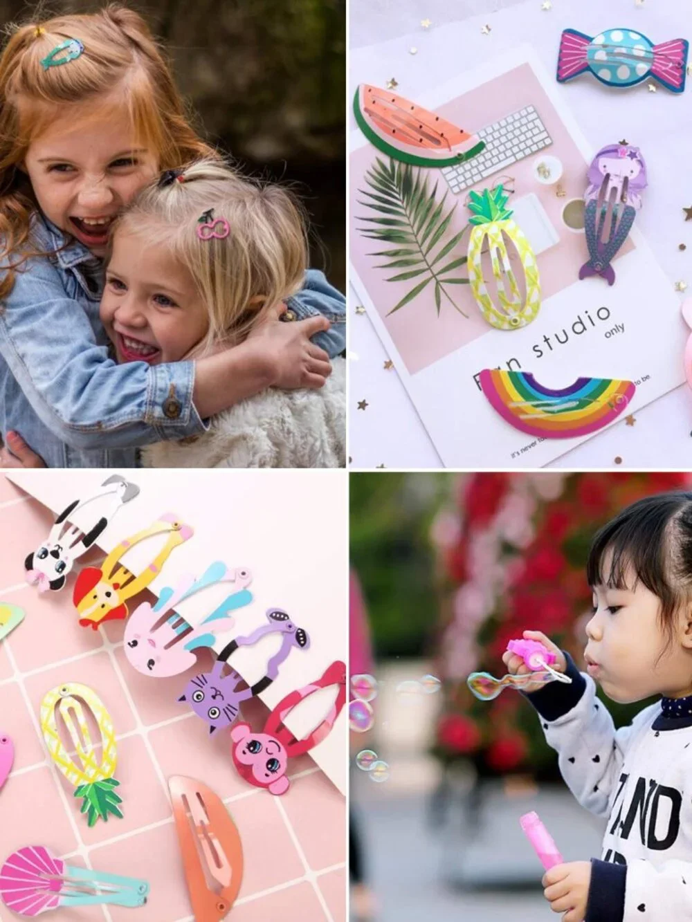 Girls Hair Clips Barrettes, 80 Pcs Metal Snap Hair Clips for Kids